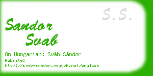 sandor svab business card