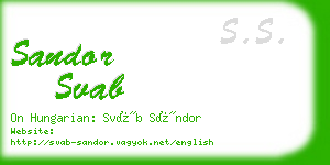 sandor svab business card